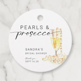 Etiquetas Para Recuerdos Boda de Perlas y Prosecco Minimal Personalizada 
