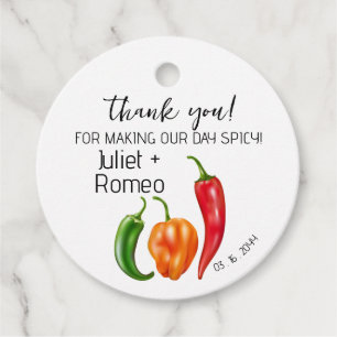 Etiquetas Para Recuerdos Boda de Pimiento Picante Gracias