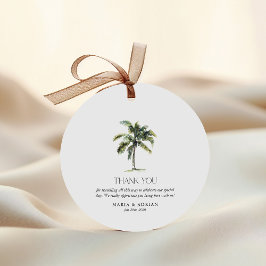 Etiquetas Para Recuerdos Boda de playa tropical con palmeras mínimas