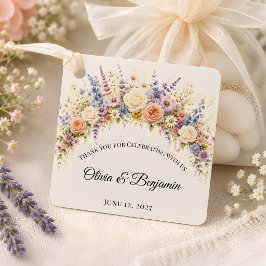Etiquetas Para Recuerdos Boda de pradera de flores silvestres de lujo