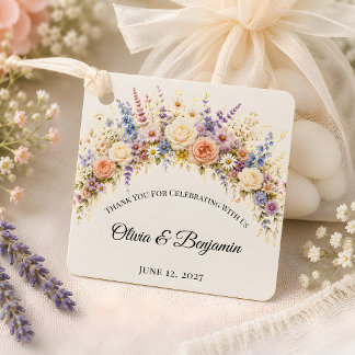 Etiquetas Para Recuerdos Boda de pradera de flores silvestres de lujo