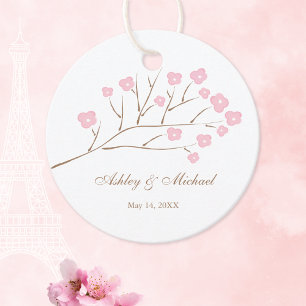 Etiquetas Para Recuerdos Boda de rama de árbol de flores de cerezo