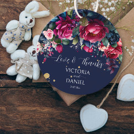 Etiquetas Para Recuerdos Boda de rosas rosa burdeos azul marino