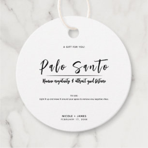 Etiquetas Para Recuerdos Boda de Sahumerio Minimal Moderno Palo Santo