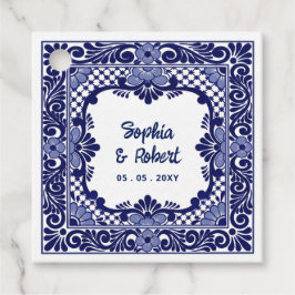 Etiquetas Para Recuerdos Boda de Talavera Azul Mexicana