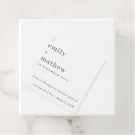 Etiquetas Para Recuerdos Boda de tipografía azul gris negrita minimo modern
