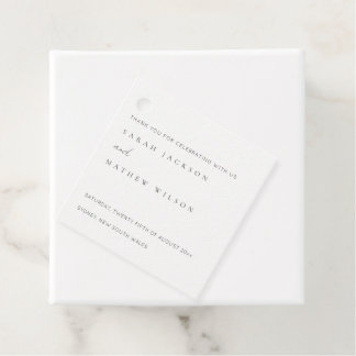 Etiquetas Para Recuerdos Boda de tipografía simple mínima en blanco y negro