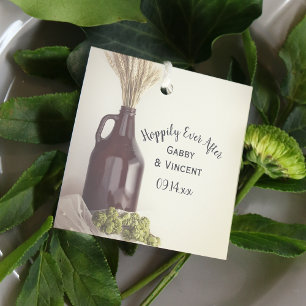 Etiquetas Para Recuerdos Boda de trigo, hops y trigo optimista