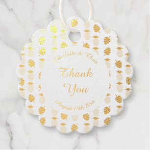 Etiquetas Para Recuerdos Boda de verano tropical Piña y hojas de palmera