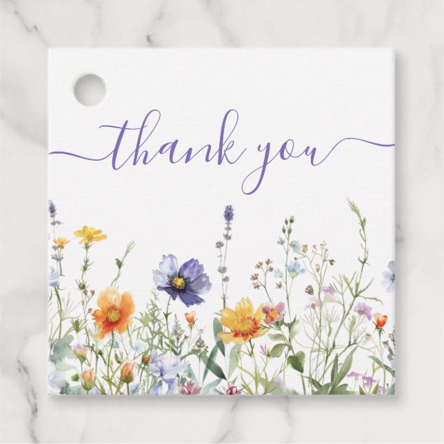 Etiquetas Para Recuerdos Boda de wildflower (Anverso)