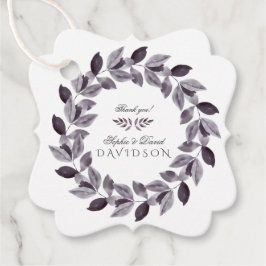 Etiquetas Para Recuerdos Boda de Wreath de la tinta de color de agua encant