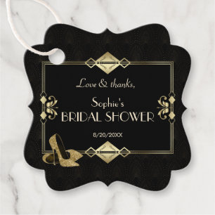 Etiquetas Para Recuerdos Boda del Luxury Royal Gold Black Art Deco de los a