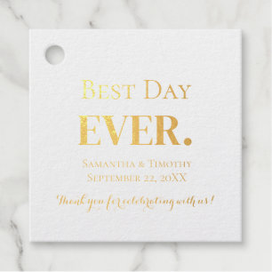 Etiquetas Para Recuerdos Boda del mejor día de Relieve metalizado plateado 