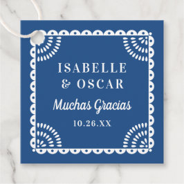 Etiquetas Para Recuerdos Boda del pintado del papel azul colorido