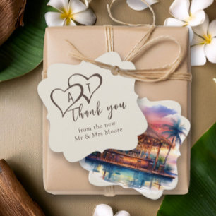 Etiquetas Para Recuerdos Boda del Sunset Rustic Beach Bar