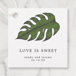 Etiquetas Para Recuerdos Boda Dulce Amor Verde Tropical de Palma