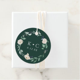 Etiquetas Para Recuerdos Boda elegante con vegetación esmeralda