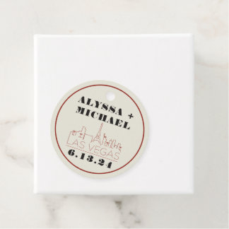 Etiquetas Para Recuerdos Boda en el casino con horizonte de Las Vegas