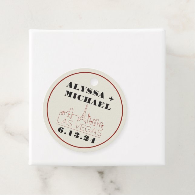 Etiquetas Para Recuerdos Boda en el casino con horizonte de Las Vegas (In situ)
