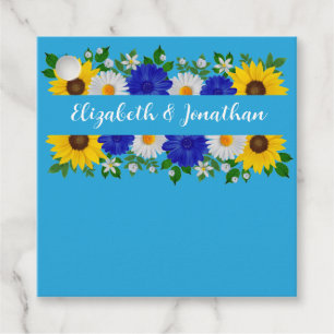 Etiquetas Para Recuerdos Boda floral azul cielo de verano