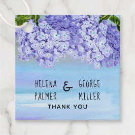 Etiquetas Para Recuerdos Boda floral de color acuático azul morado hidrange