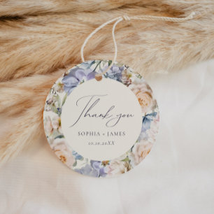 Etiquetas Para Recuerdos Boda floral de crema azul turbio