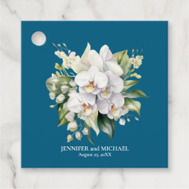 Etiquetas Para Recuerdos Boda floral de flores de orquídeas blancas