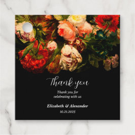Etiquetas Para Recuerdos Boda floral elegante y romántico oscuro