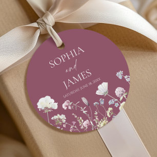 Etiquetas Para Recuerdos Boda Floral Flores de Flor Silvestre Elegante