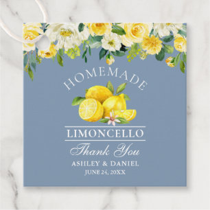 Etiquetas Para Recuerdos Boda Floral Lemons Dusty Blue Limoncello