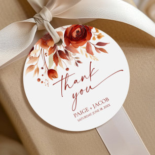 Etiquetas Para Recuerdos Boda Floral Marrón Burgundy Oxidado