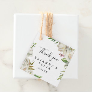 Etiquetas Para Recuerdos Boda Floral Peony de invierno blanco