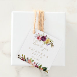 Etiquetas Para Recuerdos Boda Floral Tropical Boho de la pluma salvaje de o