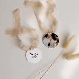 Etiquetas Para Recuerdos Boda fotográfico de caligrafía simple gracias