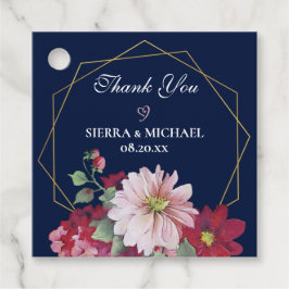 Etiquetas Para Recuerdos Boda geométrico de oro de la Marina Floral de Borg