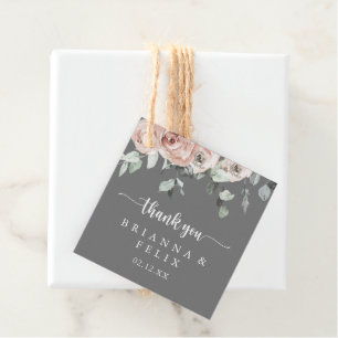 Etiquetas Para Recuerdos Boda gris floral rosa rosa rosado clásico agitado