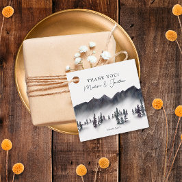 Etiquetas Para Recuerdos Boda Lakeside Tree Forest Mountain Gracias
