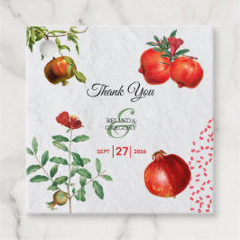 Etiquetas Para Recuerdos Boda mediterráneo botánico de Red Pomegranate