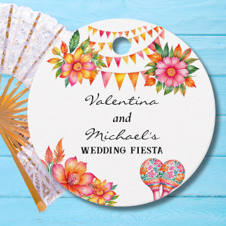 Etiquetas Para Recuerdos Boda mexicano de Fiesta Floral Rosa