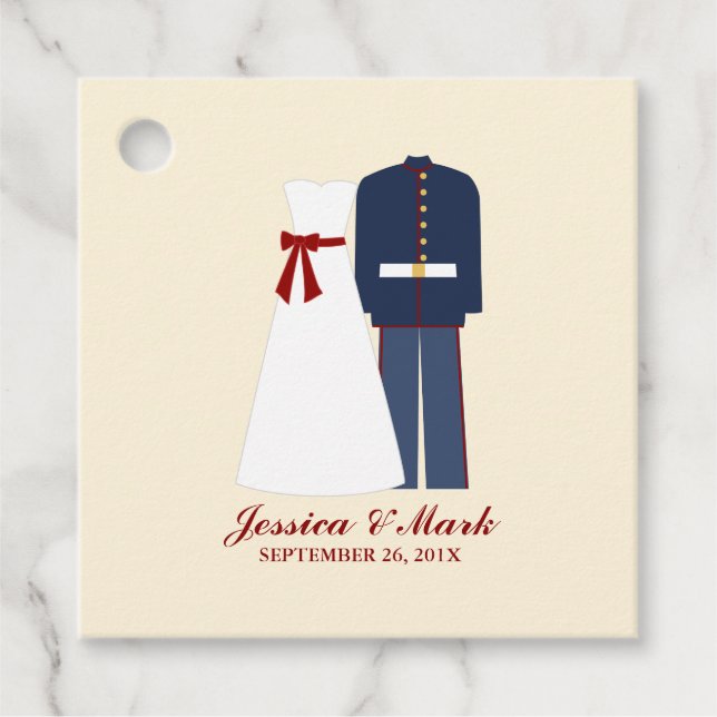 Etiquetas Para Recuerdos Boda militar (Anverso)