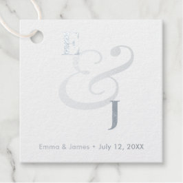 Etiquetas Para Recuerdos Boda Minimalista con Ampersand | Plata