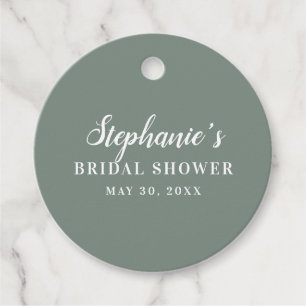 Etiquetas Para Recuerdos Boda Minimalista de Verde Salvia y Blanco