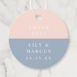 Etiquetas Para Recuerdos Boda Minimalista Elegante Polvo Azul Rosa