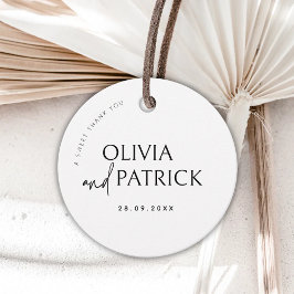 Etiquetas Para Recuerdos Boda Minimalista moderno simple negro y blanco