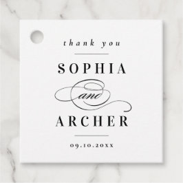 Etiquetas Para Recuerdos Boda moderna elegante en blanco y negro