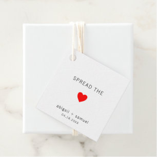 Etiquetas Para Recuerdos Boda moderna minimalista corazón rojo