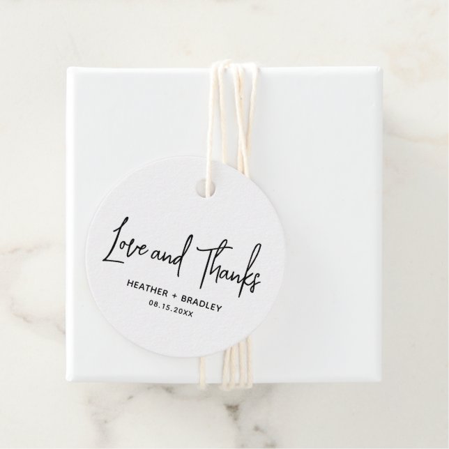 Etiquetas Para Recuerdos Boda moderna minimalista en blanco y negro (In situ)