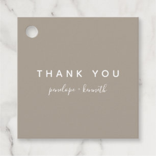 Etiquetas Para Recuerdos Boda moderno de guión minimalista Taupe Brown