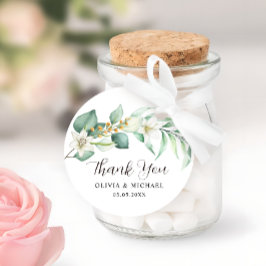 Etiquetas Para Recuerdos Boda moderno y verde. Gracias