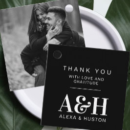 Etiquetas Para Recuerdos Boda Monograma Moda Minimalista simple y elegante